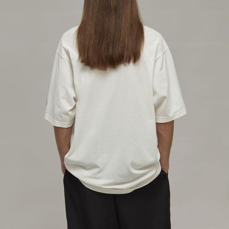 Y-3 T-Shirts Unisex Gray White Crew Neck Moderate Straight Fit HZ8825