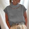Women's Solid Color Hollow Top Casual Turtleneck Breathable Shirt