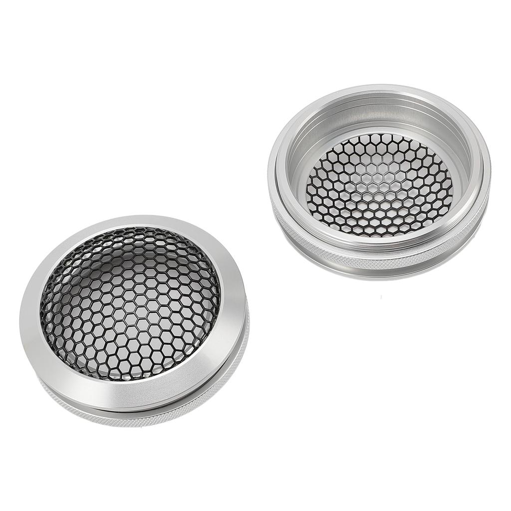 2 ks kryt na reproduktor do auta, mriežka na strop auta, kovová sieťka, ochranný kryt, náhradný, okrúhly, vonkajší priemer 64 mm, strieborný