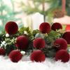 10 Stück Bordeauxroter Samt Weihnachtsbaumkugeln Christbaumschmuck, Dekorative Hängende Kugeln für den Weihnachtsbaum, Feiertags-Hochzeiten und Winter-Wohnkultur