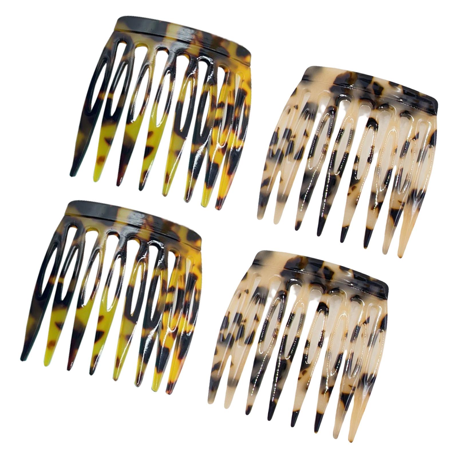 

Strong Hold Delicate Hair Combs 4 Pieces French Design Acetate Hairpins For Women Daily Use Weddings Parties Hairstyling 1