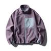 Unisex Outdoor Color Block Fleece Hiking Jacket with Stand Collar