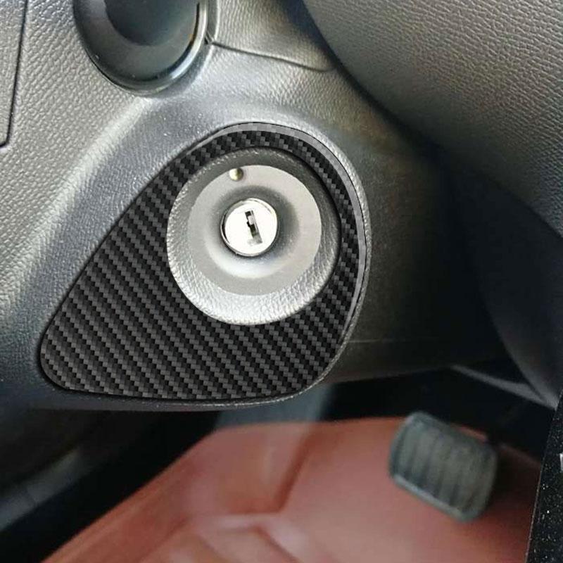 Carbon Fiber Ignition Key Hole Decoration Patch Car Stickers For Peugeot 2008 208 308 408 508 3008 Interior Accessories