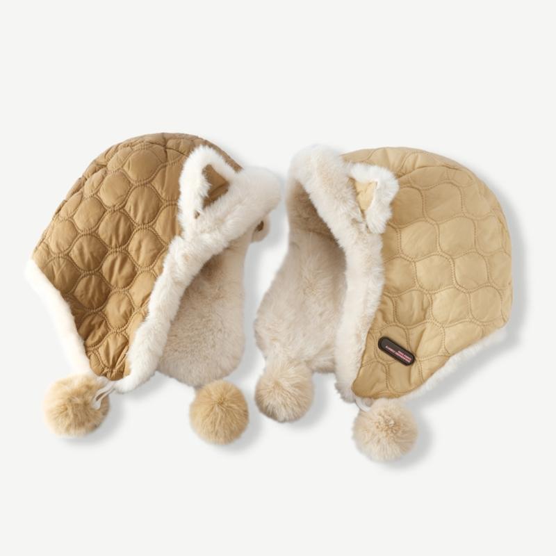 Cute Cat Ear Hat Warm Ear Flap Hat Ear Protective Cap Cold Weather Skiing Hat