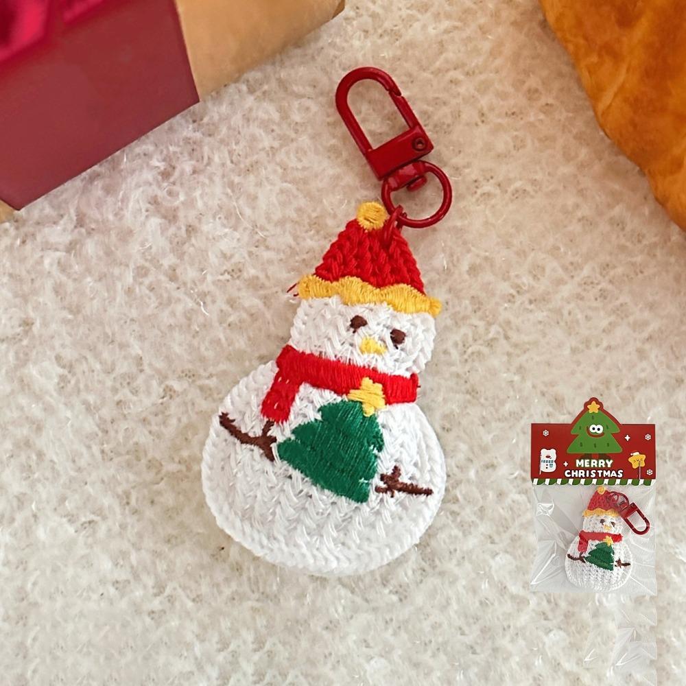 Weave Cartoon Santa Claus Keychain Christmas Tree Christmas Plush Toy  Backpack Decor