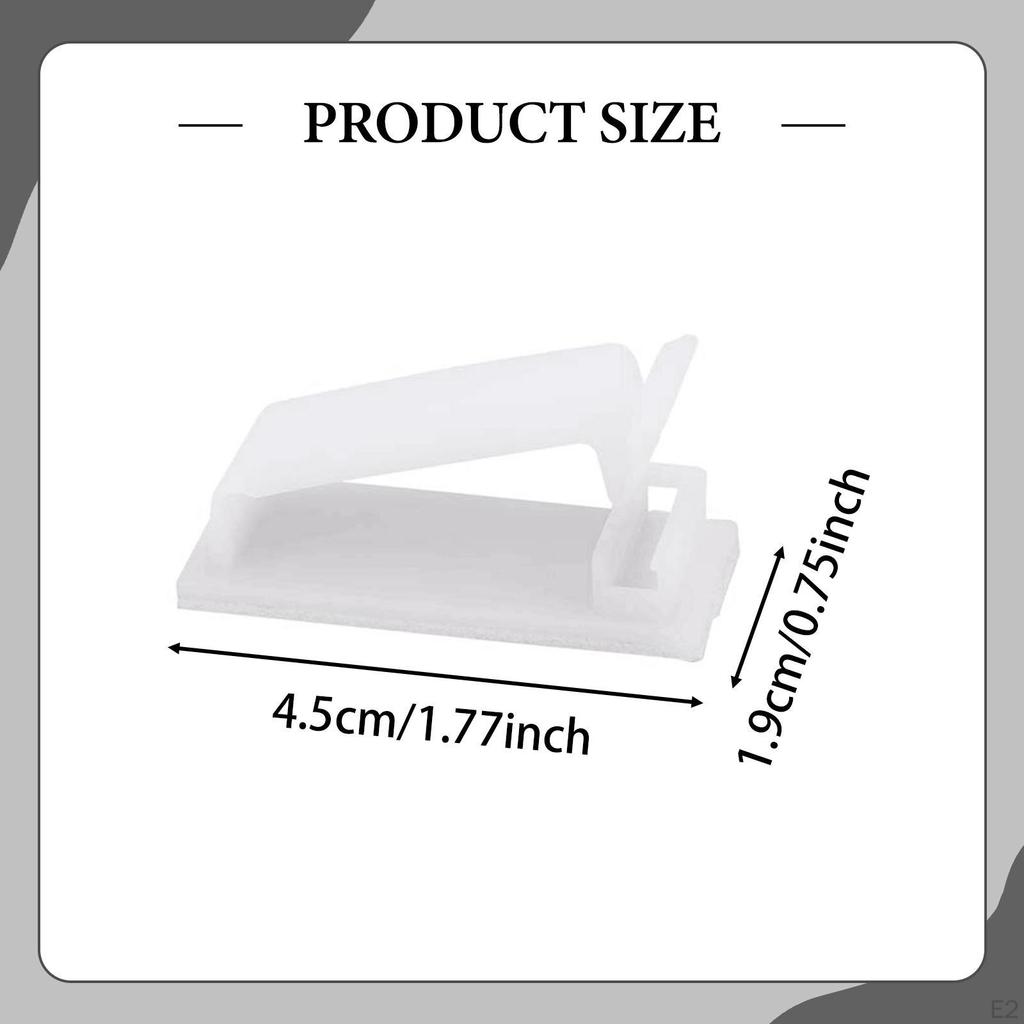 50 Pieces Cable Clips Management for under Desk Wear Resistant Wall Wire Holders TV