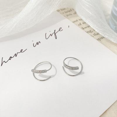 Spring Circle Earrings Women's Light Luxury Niche Design Temperament Flash Diamond Earrings