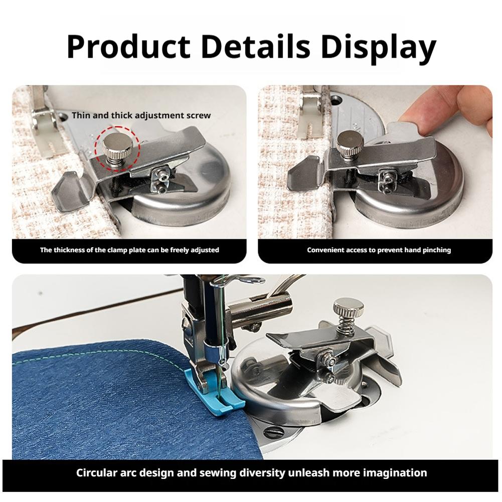 1PCS Sewing Machine Round Magnetic Seam Guide With Side Guard Press Straight Line Anti-curling Sewing Accessories