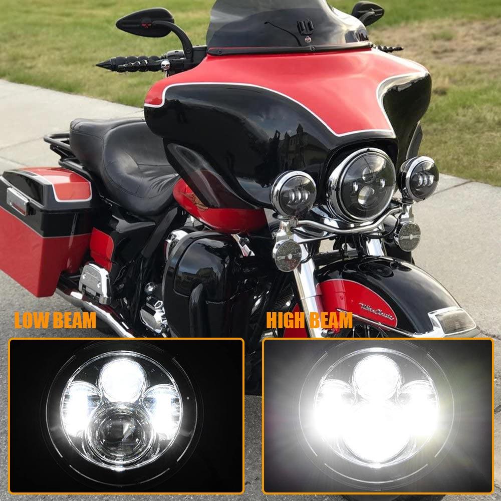 For Harley Touring Road King Street Glide Motorcycles Accessories Headlight 7" Black LED Projector Headlight 4.5" Fog Lamp