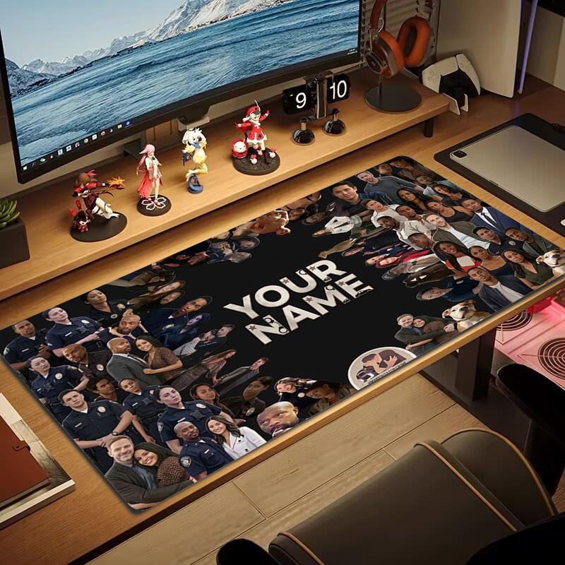 The Rookie Custom Name Large Size Mouse Pad Large Gaming Table Cushion Non-slip Laptop Tablet Big Mousepad XXL Mat Mini PC Playmat With Lock edge