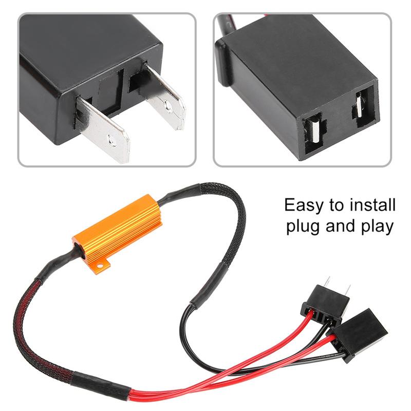 Car Load Resistor Car LED Decoders for H7 Headlight Anti Hyper Flash No Error Load Resistor Wiring Load Resistor Decoder