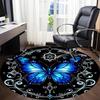 1pc Butterfly Mandala Design Office Round Rug, Carpet for Office, Gaming, Lightweight Round Floor Mat yy260208071