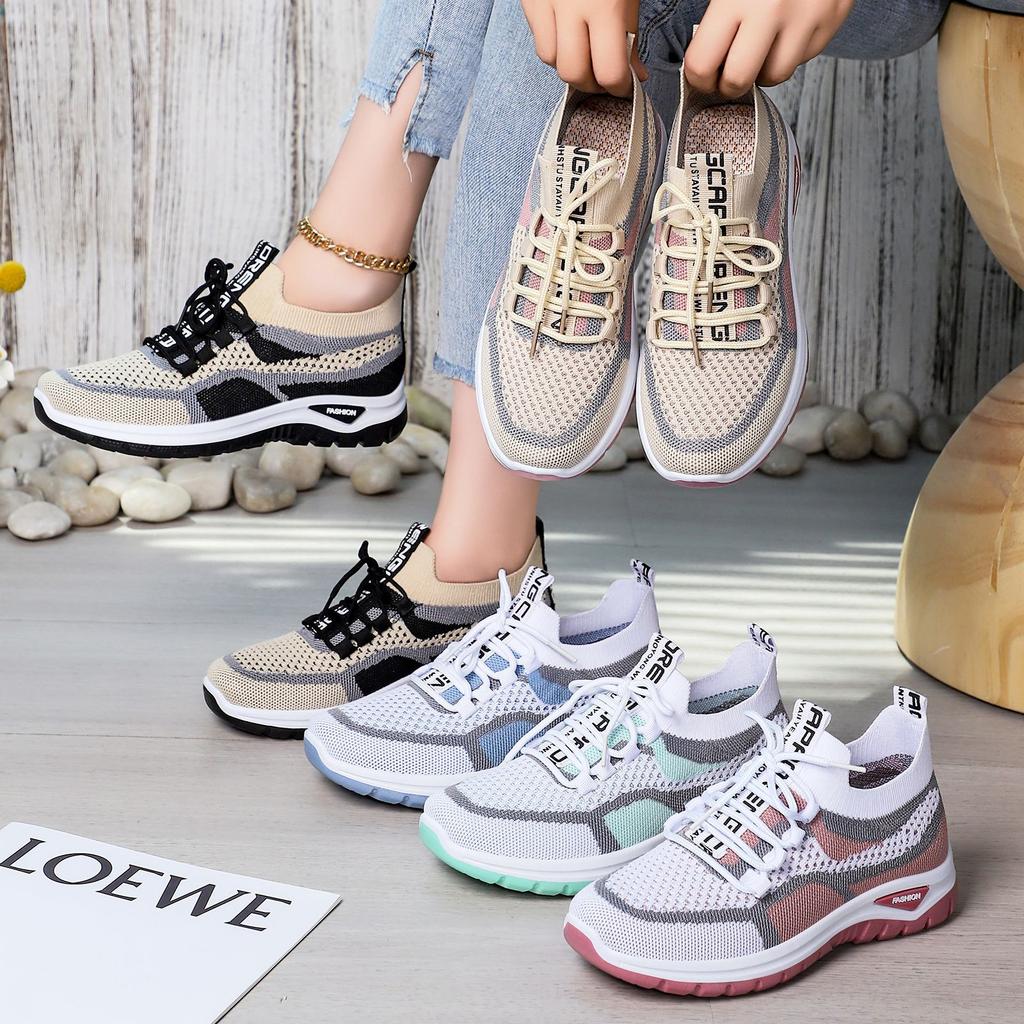 Women's Casual Shoes Air Mesh Gym Sports Shoes Women Chunky Sneakers New Fashion Breathable Platform Lace-up Vulcanized Shoes