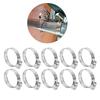 10Pcs 3.5cm Drive Hose Clamps Stainless Steel Water Square Pipe Fastener Buckle