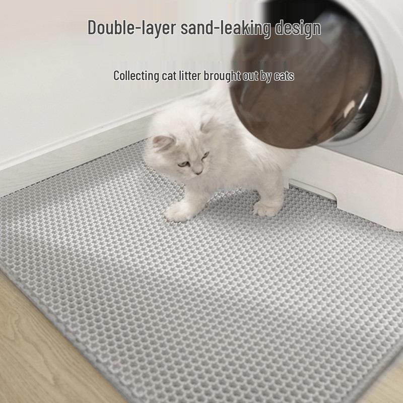 Extra Large Washable Cat Litter Box Mat - Anti-Splash, Anti-Tracking, Double Layer EVA Filter