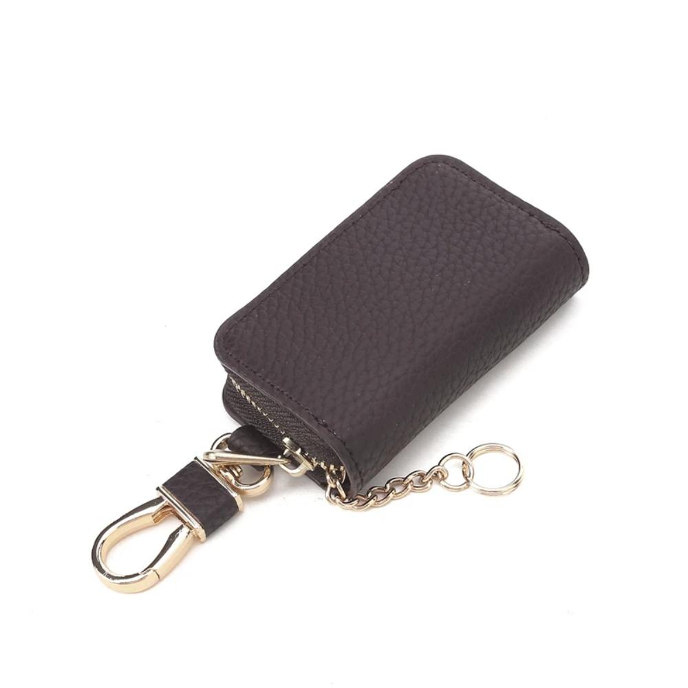 New PU Leather Car Key Bag Wallet Keychain Fashion Zipper Key Holder Organizer Simple Mini Car Key Case