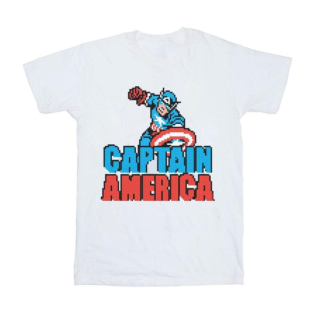 Marvel Mens Captain America Pixelated T-Shirt