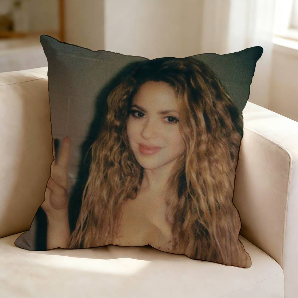Singersongwriter SShakira Pillow Case Square DoubleSided Sofa Cushion Cover Bedroom Bedside Pillow