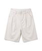 BAKKEN Cotton One-Pleat Wide Bermuda Pants Bk8912_Ivory
