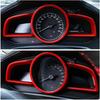 Red Carbon Fiber ABS Accessories Interior Compatible with Mazda 3 Hatchback Sedan 2014-2018 Dashboard Instrument Meter Panel Cover Trim (Color : Red)