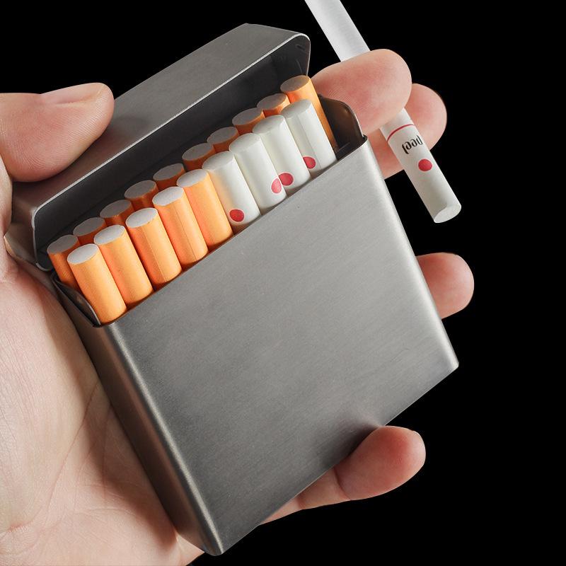 Stainless Steel 4-Section King-Size Cigarette Case with Metal Dividers - Heavy Duty for Men