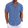 Casual Loose Solid Color Top Men's Short Sleeved Shirts