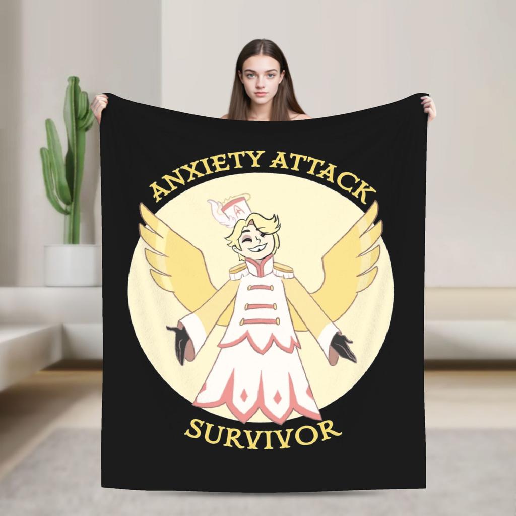 Hazbins Hotels Cartoon Blanket Fleece Textile Decor Breathable Ultra-Soft Throw Blanket for Home Travel Bedspreads