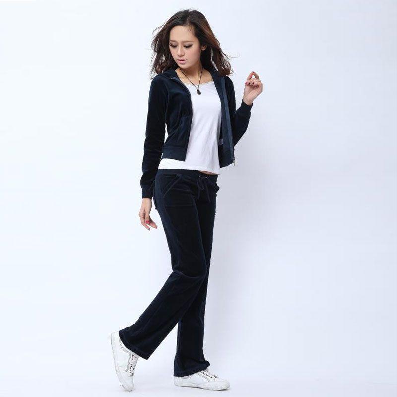 

Бархатный повседневный спортивный костюм с широкими брюками-клеш Sapphire Blue(Losses Big Sale low waist) XXL