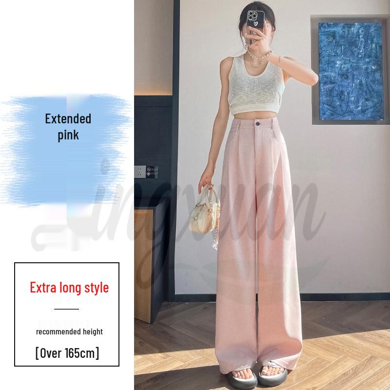 2026 Summer Women's High Waist Wide Leg Cotton & Linen Ice Silk Pants