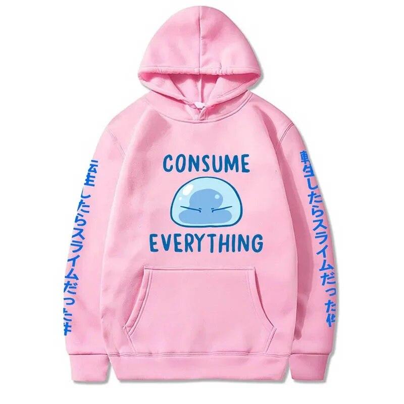 Esa vez que me reencarné como un slime Sudadera con capucha con estampado de anime Ropa de calle Sudadera unisex de moda para mujer Sudaderas de gran tamaño Sudadera con capucha