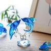 Dolphin Statue Clear Vivid Colorful Lovely Small Animal Glass Miniature Home Decoration