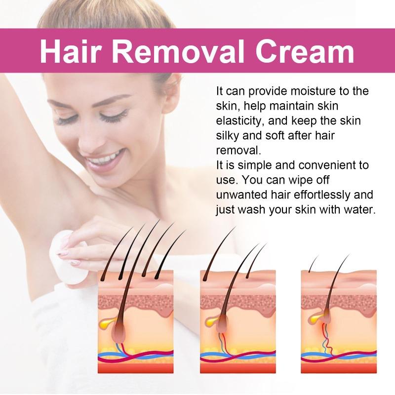 Urte-hårfjerningskrem for skånsom og ikke-irriterende hårfjerning under armhulene på kroppen, delikat og glatt hud-hårfjerningskrem