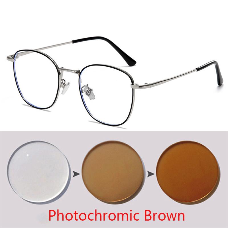 Retro Round Metal Myopia Glasses -1 0 To -6 0 For Women Men Students Square Frame Fashion Eyewear
