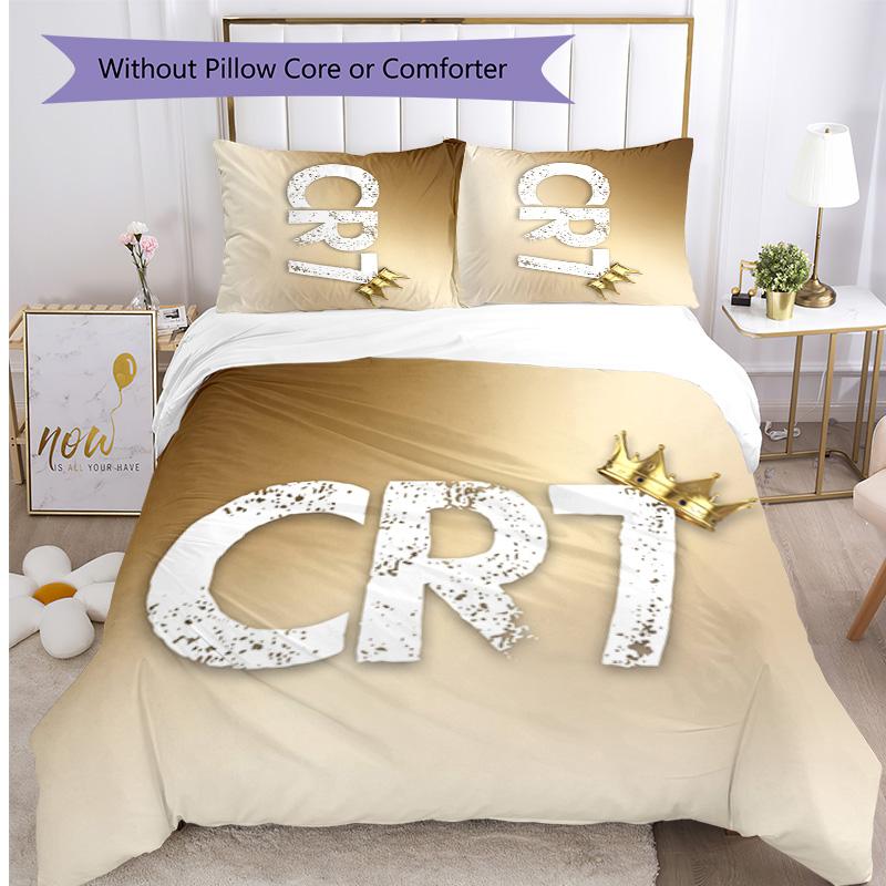 Set Lenzuola Stampate Cristiano Ronaldo 3 Pezzi Copriletto Accogliente Traspirante come Regalo per Inaugurazione Casa o Festa
