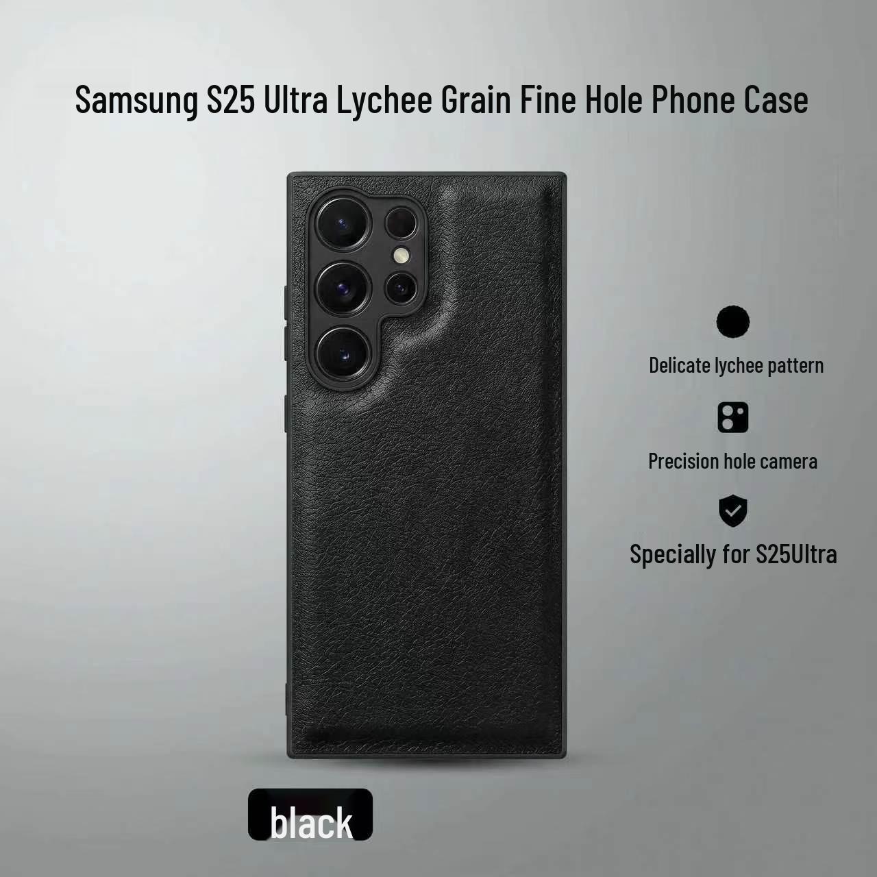 

Lychee Pattern Leather Phone Case for Samsung S26 Ultra/S24 Plus S22 Ultra