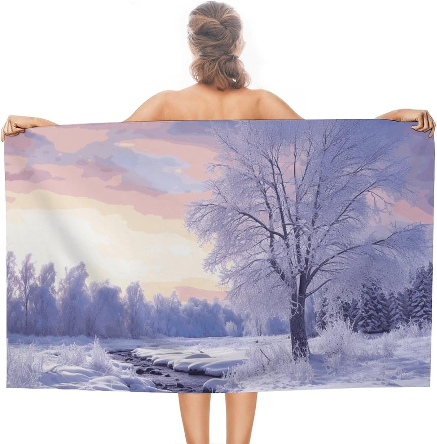 

Green Flower Herb Sage Leaves and Branches Beach Towel,Oversized Pool Towels for Adults, Soft Plush Lightweight Travel Towel W40*H60(CM)