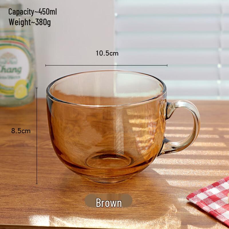 YOLCO Large Capacity Glass Mug with Handle