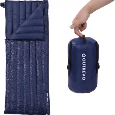 OUTREVO Envelope de Dormir de Penas 400g Ganso Conecta para Saco Outrevo, Estilo, Leve, Penas, Dois, Compacto, (Marinha)