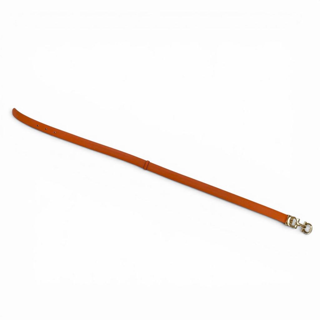 Excellent Salvatore Ferragamo belt GanciniMetal Leather Orange leather Women Used