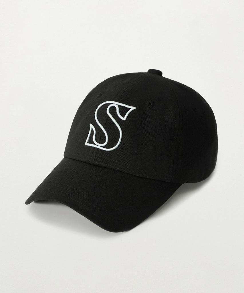 Seteo S Logo Vintage Casual Ball Cap Black