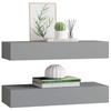 Vidaxl Półki Ścienne Z Szufladą, 2 Szt., Szare, 60 X 23,5 X 10 Cm, Mdf