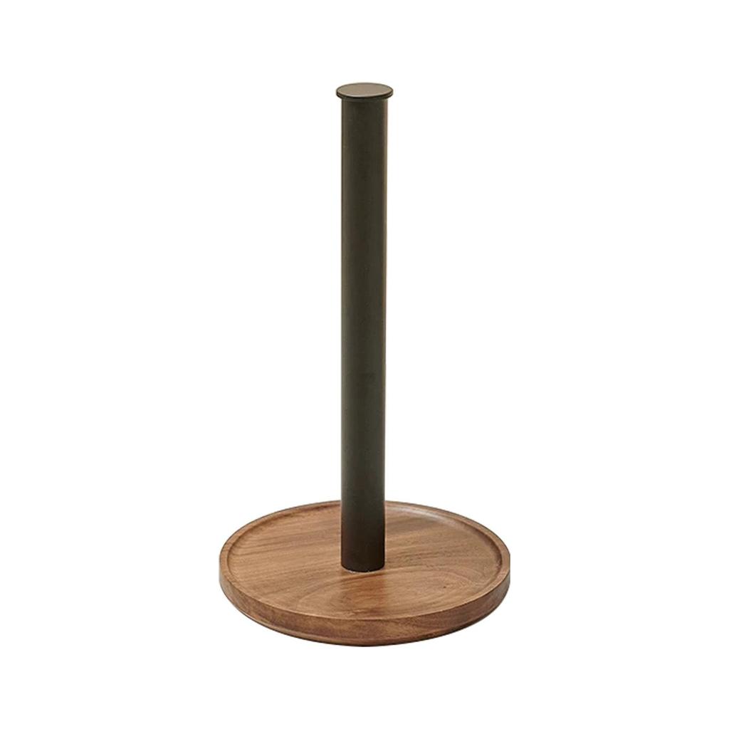 Natural Wood No-Punch Kitchen Paper Towel Holder and Hanging Rack