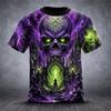 Halloween Men's Pumpkin Skull T-Shirt Short-Sleeve T-Shirt 3D-Printed Crew Neck Horror-Themed Men's Top Club Party Frenzy