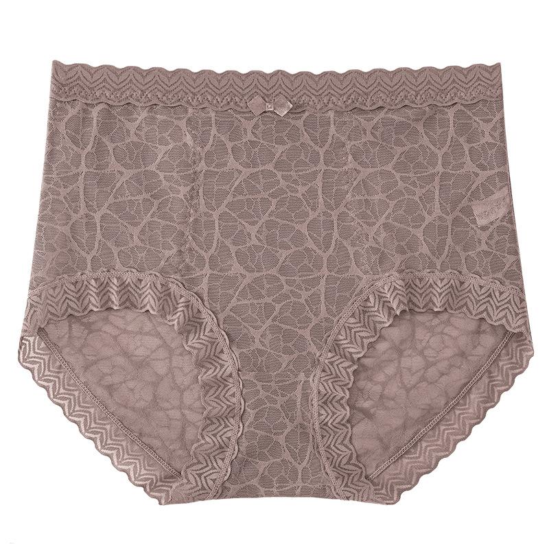 Big Size Ladies Summer New Sexy Lace Breathable No Mark High Waist Belly Triangle Briefs