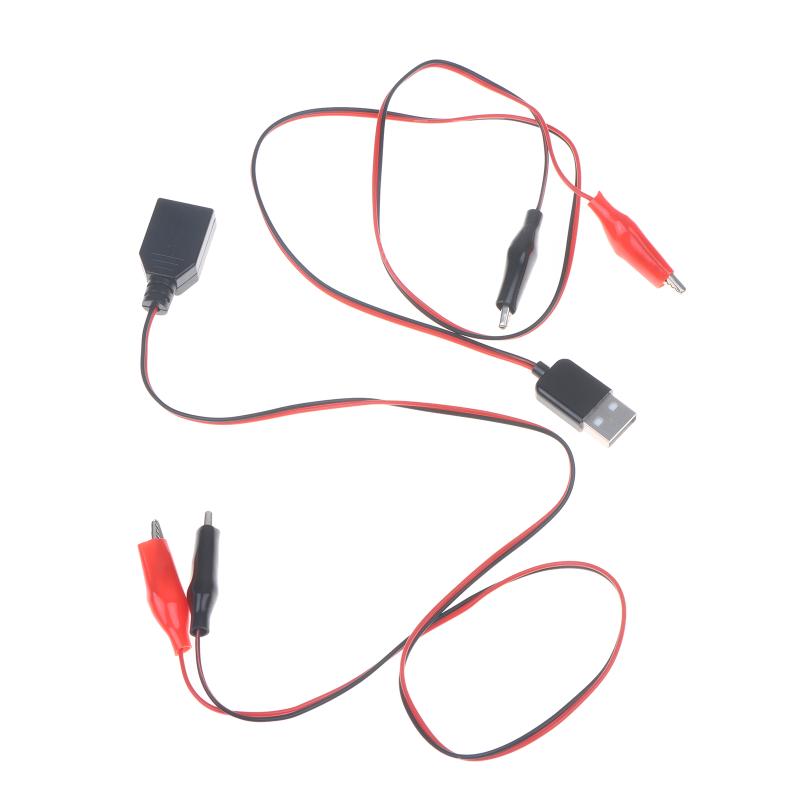 55CM Alligator Test Clips Power Cable Clamp To USB Male And Female Socket Test Leads Connector Power Supply Adapter Wire