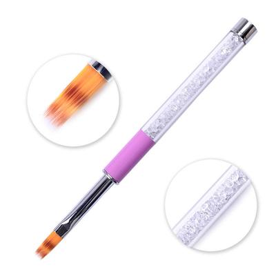 1 pennello per unghie, pennello per pittura sfumata con manico in strass per nail art