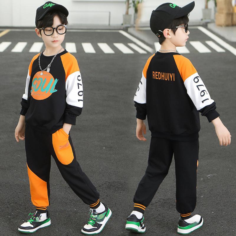 Tenue de sport pour garçons, mode printemps, pull décontracté pour enfants de taille moyenne et grande, joli pantalon, vêtements pour enfants