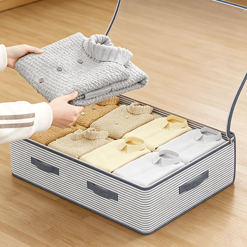 Large Clothing Storage Bag with Flip-top Clear Window, Underbed Travel Organizer for Women's Clothes, Wardrobe Space Saver