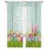 Easter Spring Colored Egg Bunny Sheer Tulle Window Curtains For Living Room Bedroom Kitchen Veiling Curtain Home Decoration