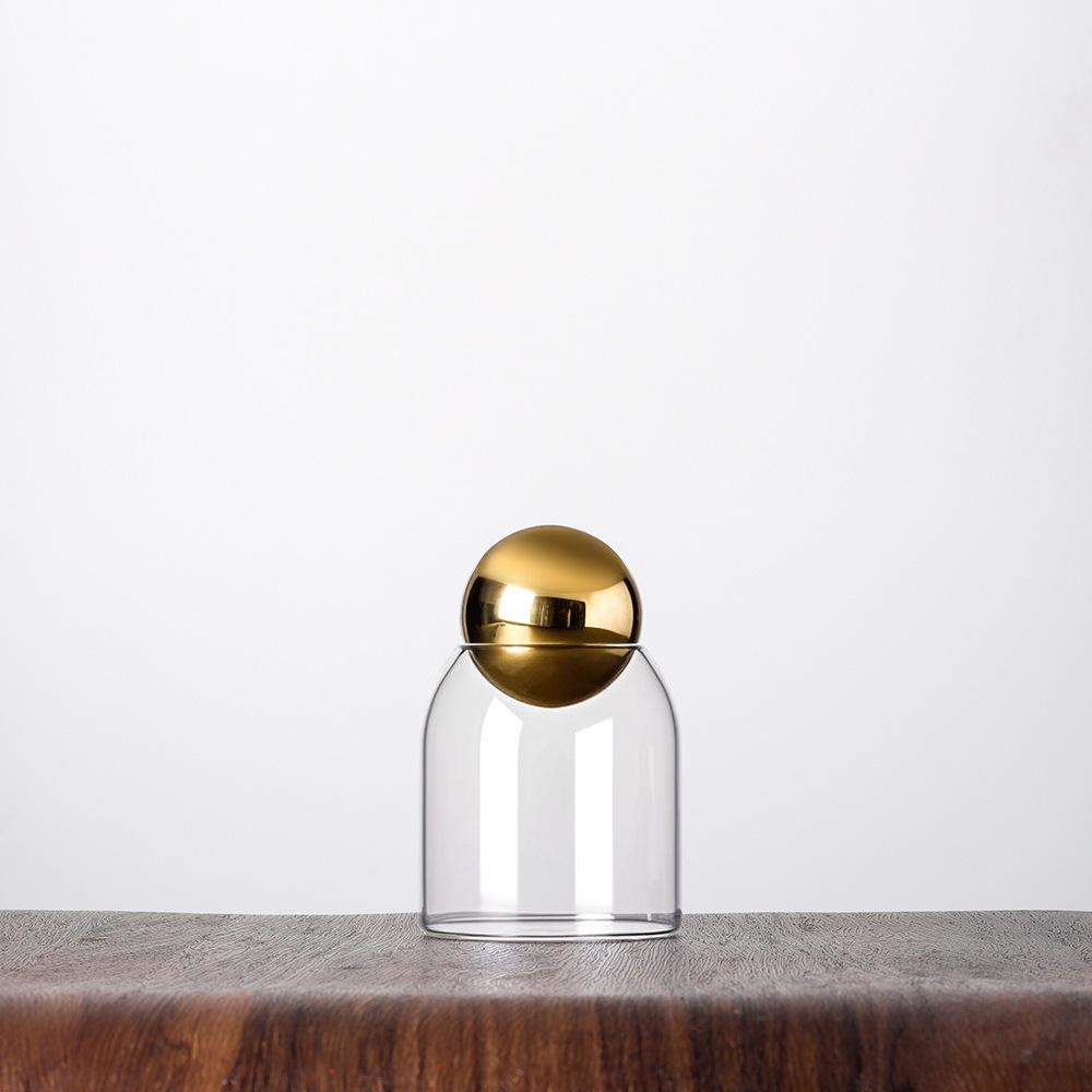 Modern Glass Coffee Bean and Tea Storage Jar with Cork Stopper